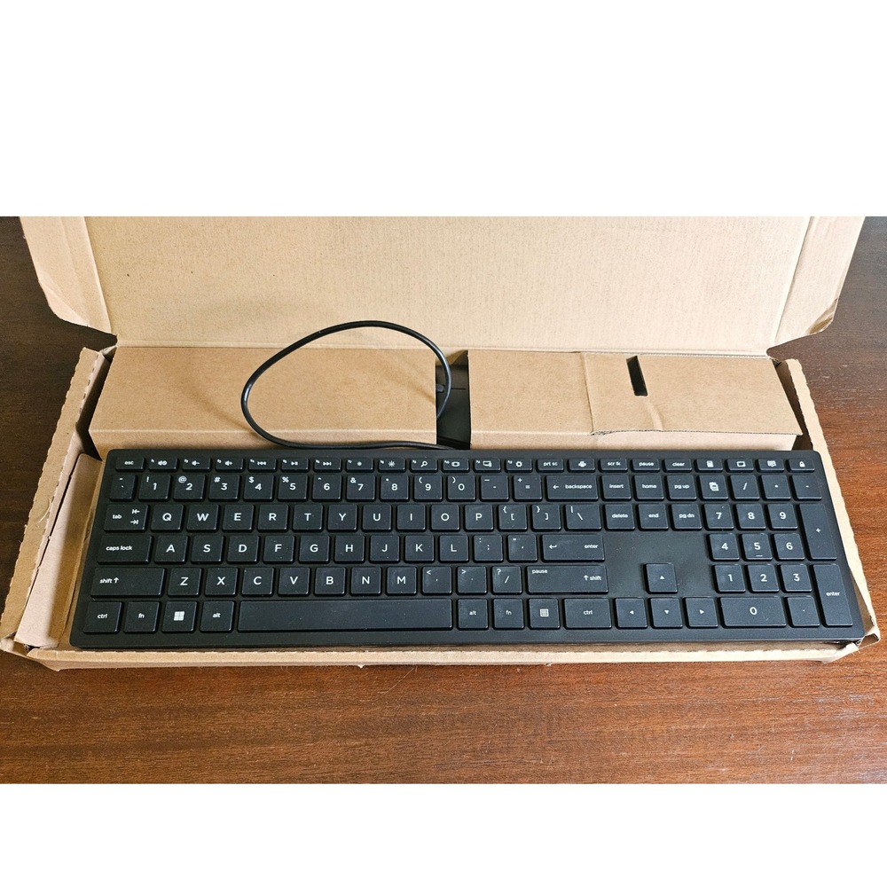 HP Wired USB Keyboard Black Cheddar TPC-C003K 928922-001 Slim Chiclet Keypad